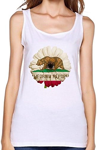 TopGD Custom Us California State Flag Flower Tank Top For Women