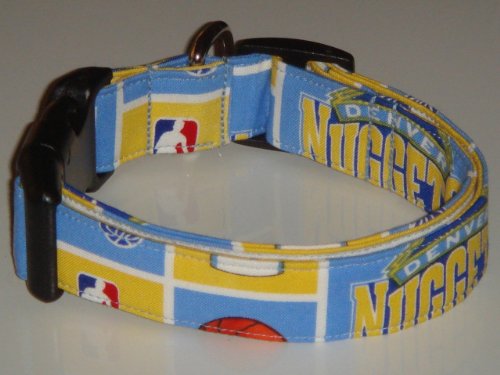 NBA Denver Nuggets Basketball Dog Collar Blue X-Large 1"