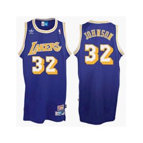 Magic Johnson Los Angeles Lakers #32 Retro Swingman Adidas NBA Basketball Jersey (Purple)