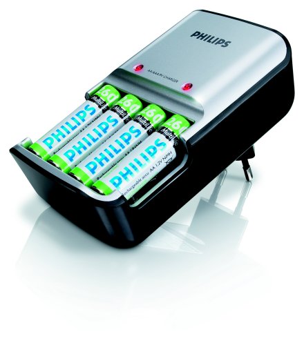 Philips Schnellladegeraet SCB 3075 NB/12 inkl. NiMH Akku AA Mignon 2600 mAh 4er Pack