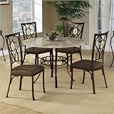 Hillsdale Brookside Round 5-Piece Dining Set with Oval Back-Chairs, Brown P ....