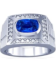 Platinum Cushion Cut Blue Sapphire Solitaire Ring