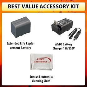 Best Value Accessory Kit Li-Ion Extended Life Replacement DATA Battery Pack for JVC... by Sunset