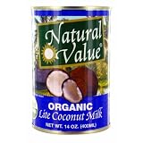 Natural Value Organic Coconut Milk Lite, 14 Ounce Cans (Pack of 12)