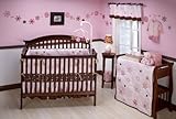 NoJo Serenity 4 Piece Crib Set, Pink/Brown