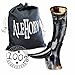 Alehorn - Genuine Drinking Horn - Polished Finish - Medieval Viking Norse Beer Mug - Game of Thrones Cup Goblet for Beer, Mead, Ale - Waterproof Interior - Curved Style (12