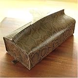 tente LUXURY ティッシュケース [パイソン(蛇)]　　ブラウン