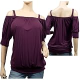 Purple Drop Shoulder Short Sleeve Plus Size Top
