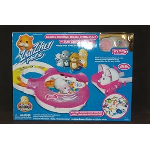 Zhu Zhu Pets Deluxe Hamster House Set. Comes with 1 Hamster Room, 1 Complete U-Turn, Jilly the Hamster, 1 Baby Hamster, 1 Baby Bottle & 1 Baby Stroller