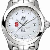 North Carolina State University Womens TAG Heuer Link Watch with Mother of Pearl Diamond Dial
