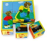 Vilac - Jouets en bois - Jeu de 9 cubes Petit Ours Brun