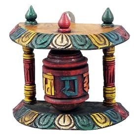 Tibetan Wall Mounted Wooden Prayer Wheel
