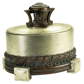 Eurofase 13640-019 Laurel Large Jewelry Box, Pewter/Antique Bronze