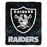 NFL Oakland Raiders 50-Inch by 60-Inch Raschel Plush "Roll Out" Design