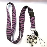 Purple Zebra Lanyard Key Chain Holder