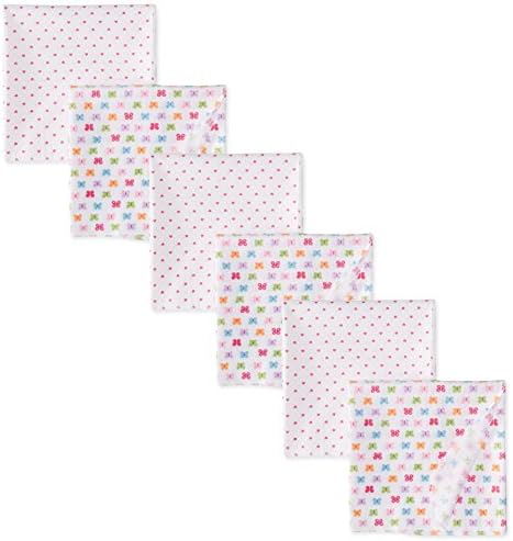 Always Baby Girls' Butterfly 6 Piece Flannel Receiving Blanket Bundle, Butterfly, One Size