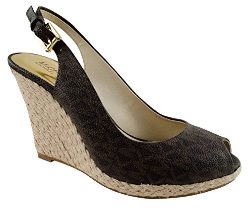MICHAEL Michael Kors Keegan Sling Wedges in Brown
