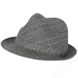 CLASSIC JACQUARD PLAID STINGY FEDORA TRILBY HAT GRAY LARGE