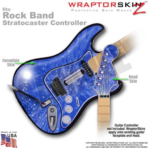 Stardust Blue WraptorSkinz Skin fits Rock Band Stratocaster Guitar for Nintendo Wii, XBOX 360, PS2 & PS3 (GUITAR NOT INCLUDED)