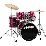 Sonor Force 507 Combo 5 Piece Drum Set in Wine Red