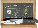 Colt Knives 1873 Peacemaker Bowie Fixed Blade Knife with Black Buffalo Horn Handles