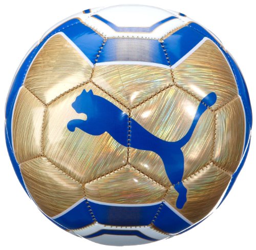 PUMA Fu&szlig;ball PowerCat Graphic, white-team gold-team power blue, MINI, 081881 02