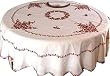 Tablecloth Linen with Napkins White Cotton Embroidered Dia: 70 inches