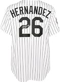 Orlando El Duque Hernandez Autographed Jersey | Details: Chicago White Sox, Majestic, Pinstripe, World Series Patch