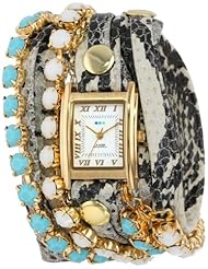 La Mer Collections Womens LMMULTI5003 Chandelier Crystal Chain Collection Colette Watch