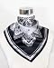Satin Light Silver Paisley Print on Black - Silk Bandana 21