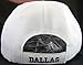 Dallas Adjustable Bent Brim Baseball Cap with Stripes on Bill (White w/Star on Side)