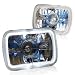 7 x 6 Universal H6054 Halo Diamond Cut Crystal Housing Projector Headlights