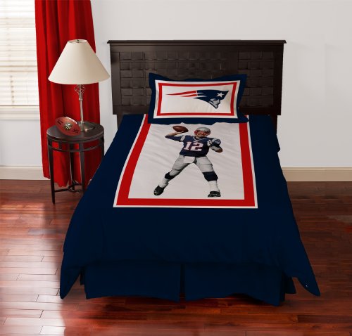 NFL Biggshots Bedding - New England Patriots Tom Brady Comforter Set, Twin