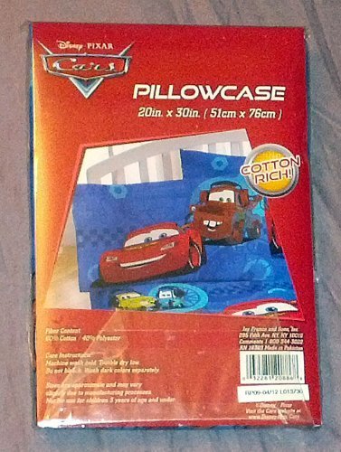 DISNEY PIXAR CARS PILLOWCASE~MCQUEEN AND MATER~SIZE 20