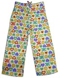 Bee Posh - Girls Lucy Hedgehog Cozy Fleece Pajama Pant, White, Multi