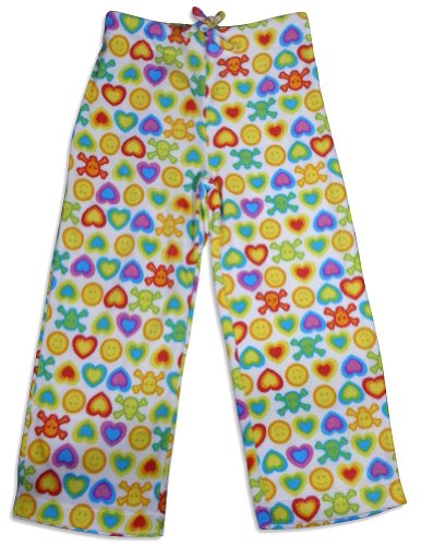Bee Posh - Girls Lucy Hedgehog Cozy Fleece Pajama Pant, White, Multi 25523