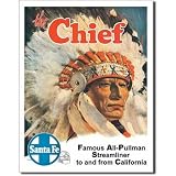 Santa Fe The Chief Pullman Railroad Retro Vintage Tin Sign