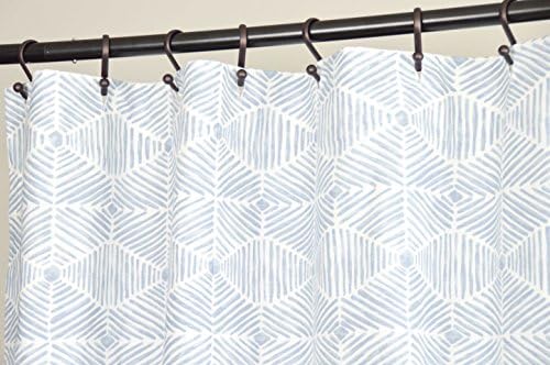 Fabric Shower Curtain - HENI CASHMERE BLUE - 72" Width x (72", 74", 78", 84", 90", 96") Length