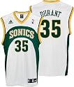 Kevin Durant Jersey: adidas White Replica #35 Seattle Sonics Jersey