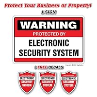 SECURITY SYSTEM SIGNS ~1 Sign and 3 Free Decals~ alarm