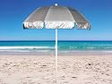 6 ft Solar Beach Umbrella with Tilt - Windproof