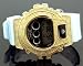 Ice Plus Mens Diamond G Shock Style Watch Yellow Case White Band