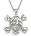 Silver Crystal Ice Bling Skull Rhinestone Necklace