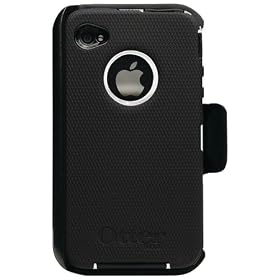OtterBox Universal Defender Case for iPhone 4 (Black Silicone & White Plastic)