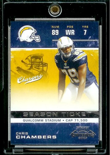 2007 Playoff Contenders # 55 Chris Chambers - San Diego Chargers - NFL Football Trading Card in Protective Display Case