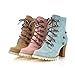 Charm Foot Fashoin Studded Womens Chunky Heel Martin Boots High Top Boots