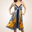 New Sexy Unique Print Satin Cocktail Dress