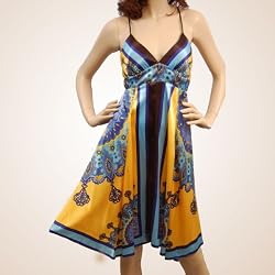 New Sexy Unique Print Satin Cocktail Dress