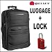 Delsey 24 Inch Black Expandable Suiter Trolley + Wordlock Tsa Approved Combination Luggage Lock Uses Words Not Numbers in Red - Delsey ADEL17775BKK1