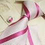 NEW Designespink white striped 100% Jacquard Woven Silk Tie Hanky Mens Necktie and Cuff Links Cufflinks and Handkerchiefs Set H5021